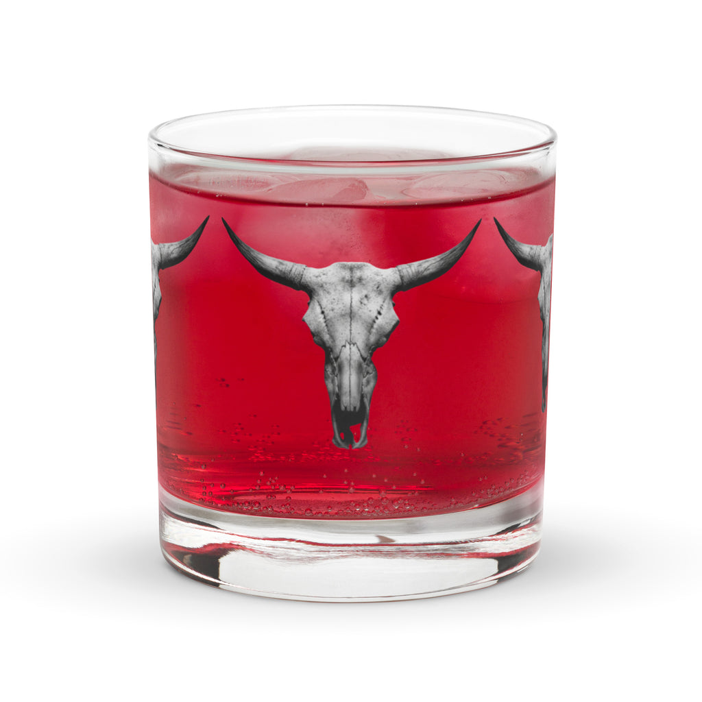 Steer Skull Rocks glass - ThatBoutqiueStore