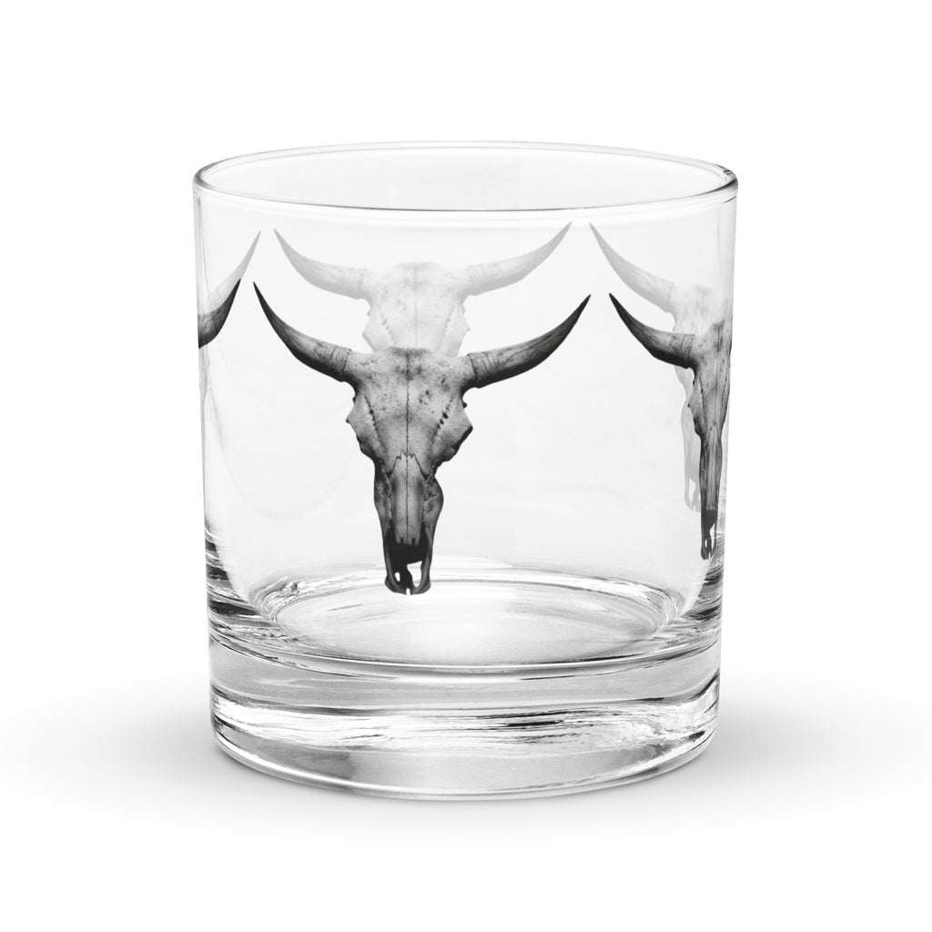 Steer Skull Rocks glass - ThatBoutqiueStore