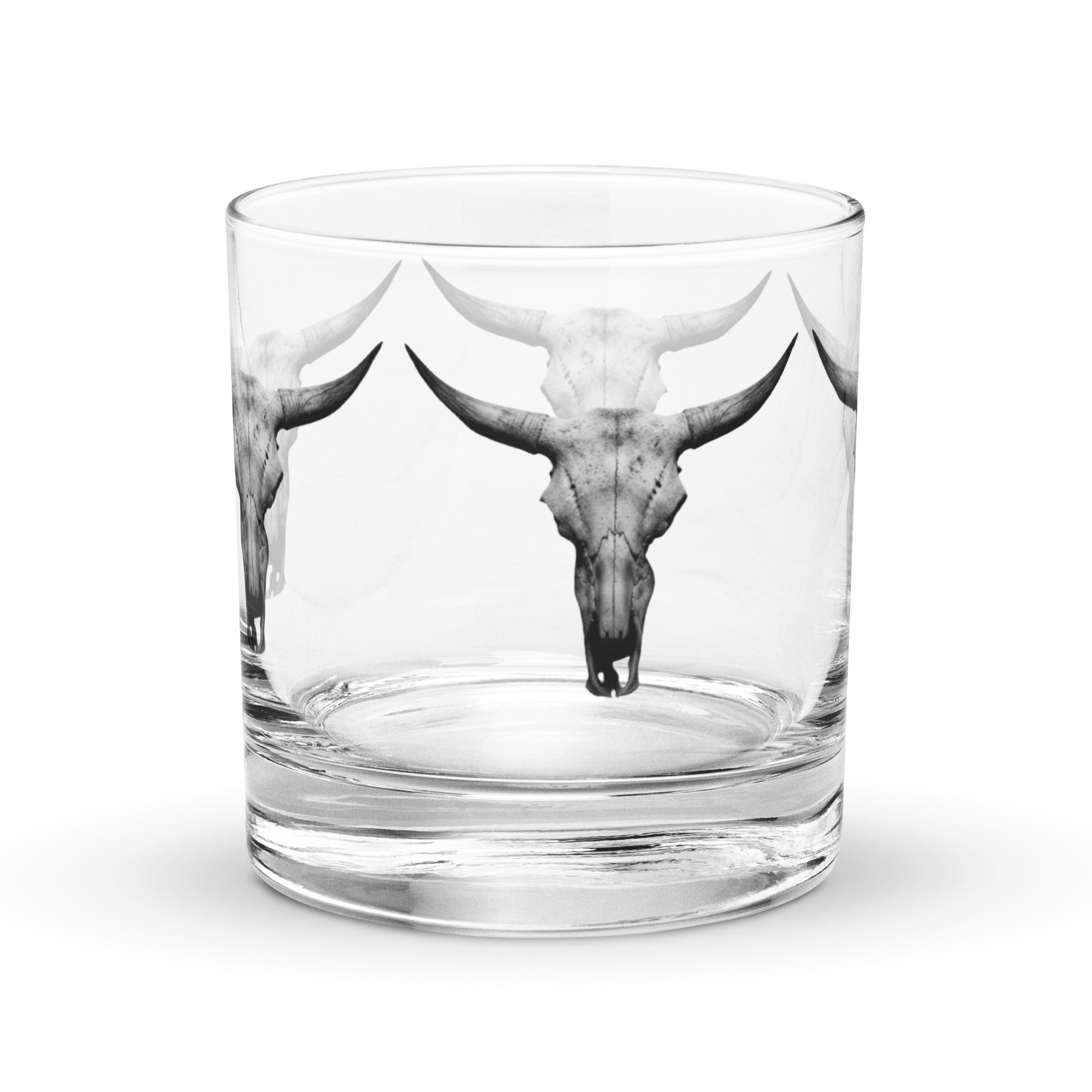 Steer Skull Rocks glass - ThatBoutqiueStore