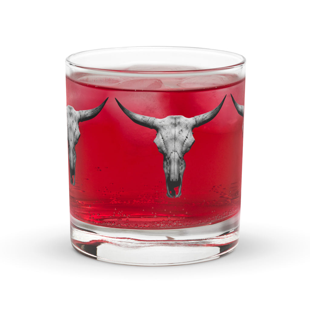 Steer Skull Rocks glass - ThatBoutqiueStore