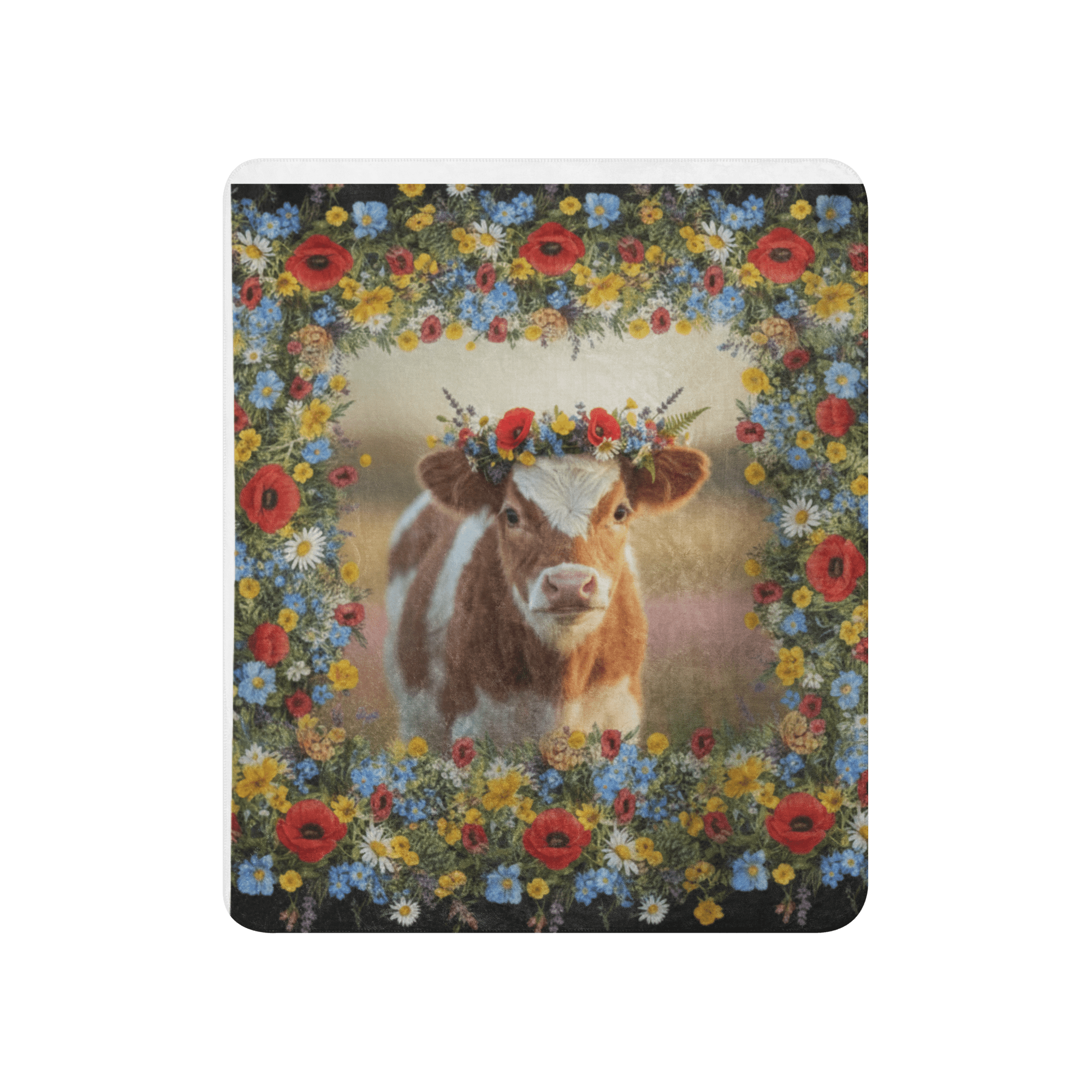 Wildflower Heifer Sherpa Blanket - ThatBoutqiueStore
