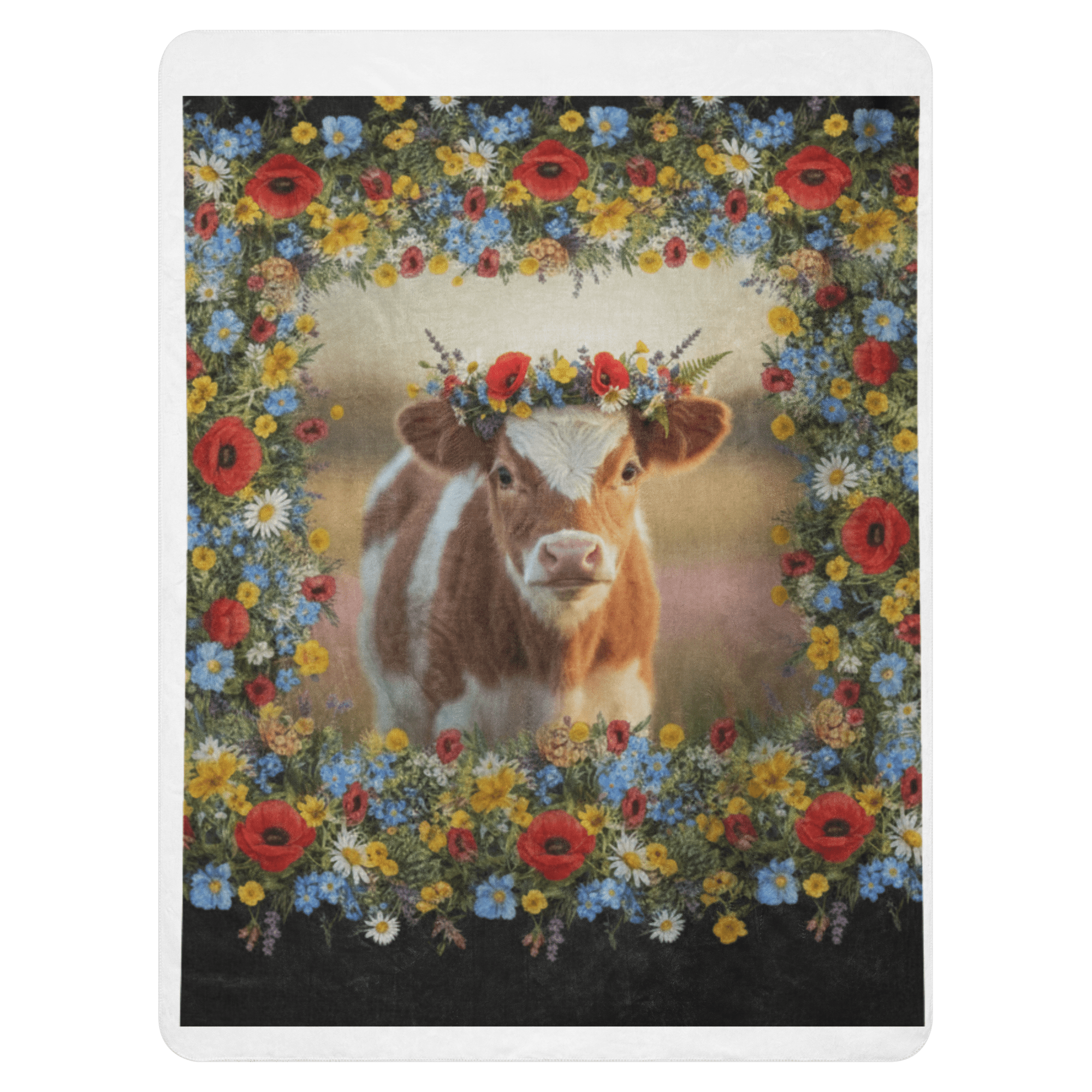 Wildflower Heifer Sherpa Blanket - ThatBoutqiueStore