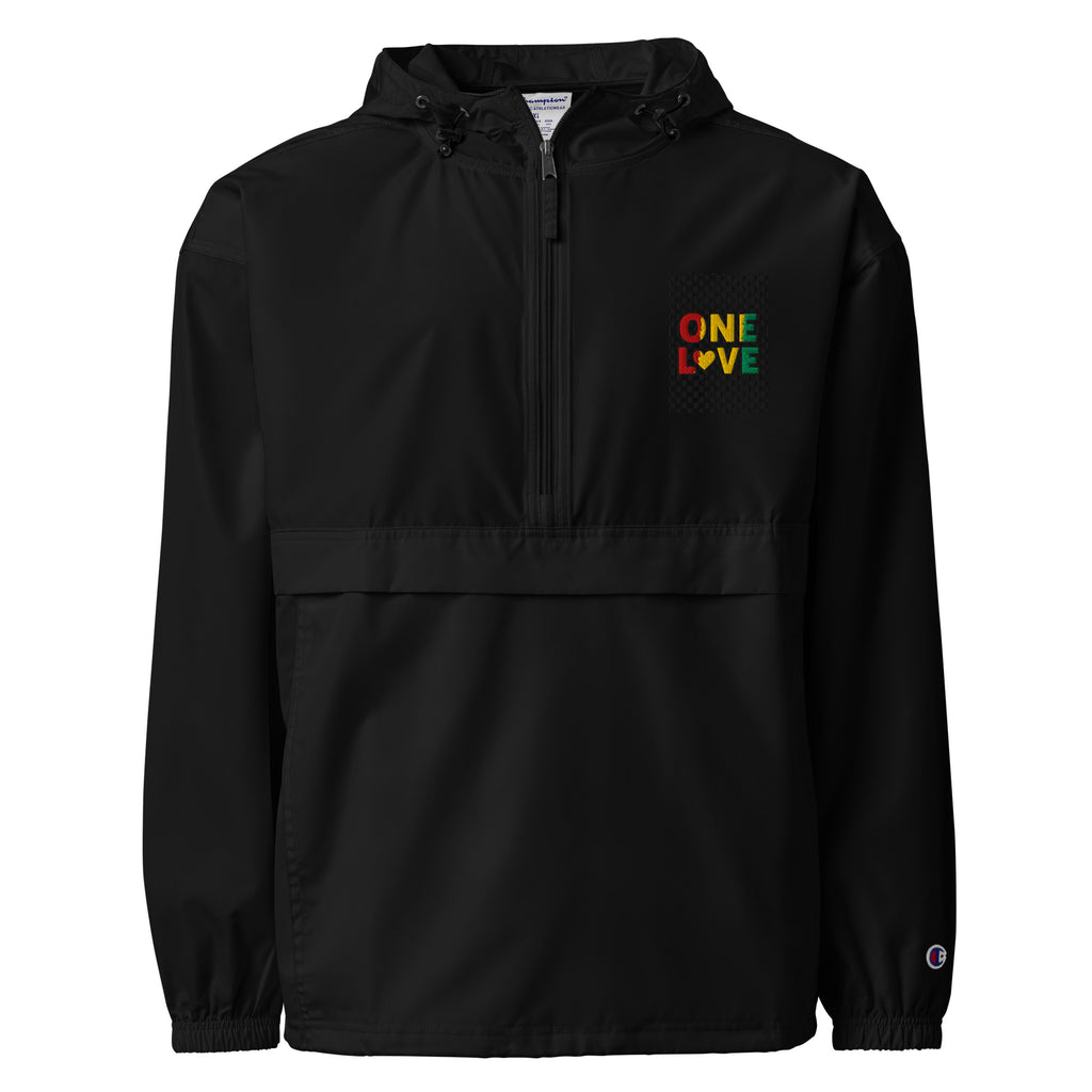 One Love Embroidered Champion Packable Jacket - ThatBoutqiueStore