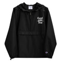 God Got Me Embroidered Champion Packable Jacket - ThatBoutqiueStore