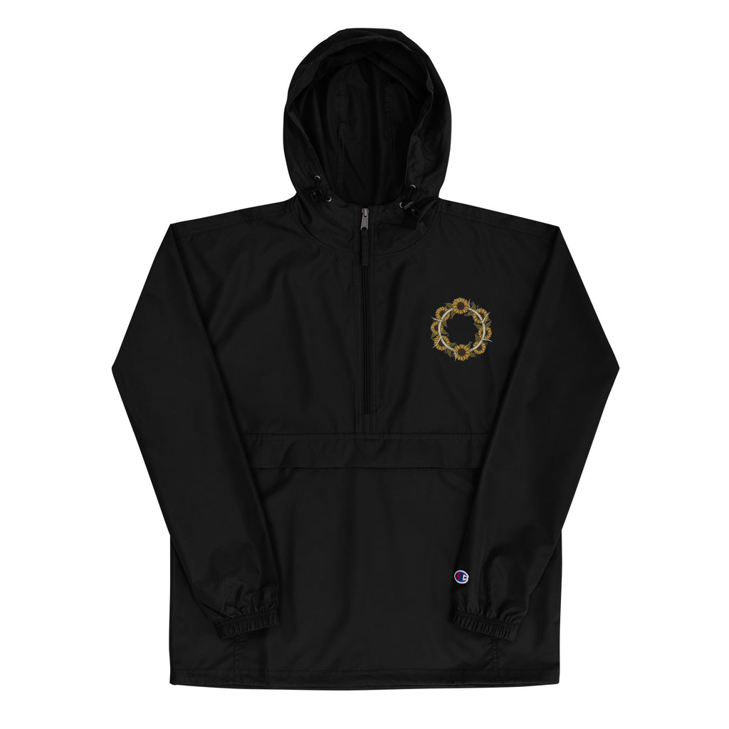 Horned Sunflower Wreath Embroidered Champion Packable Jacket - ThatBoutqiueStore