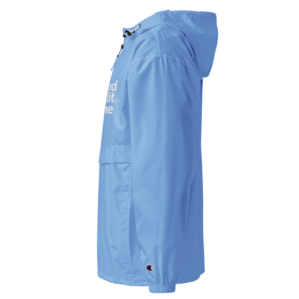 God Got Me Embroidered Champion Packable Jacket - ThatBoutqiueStore