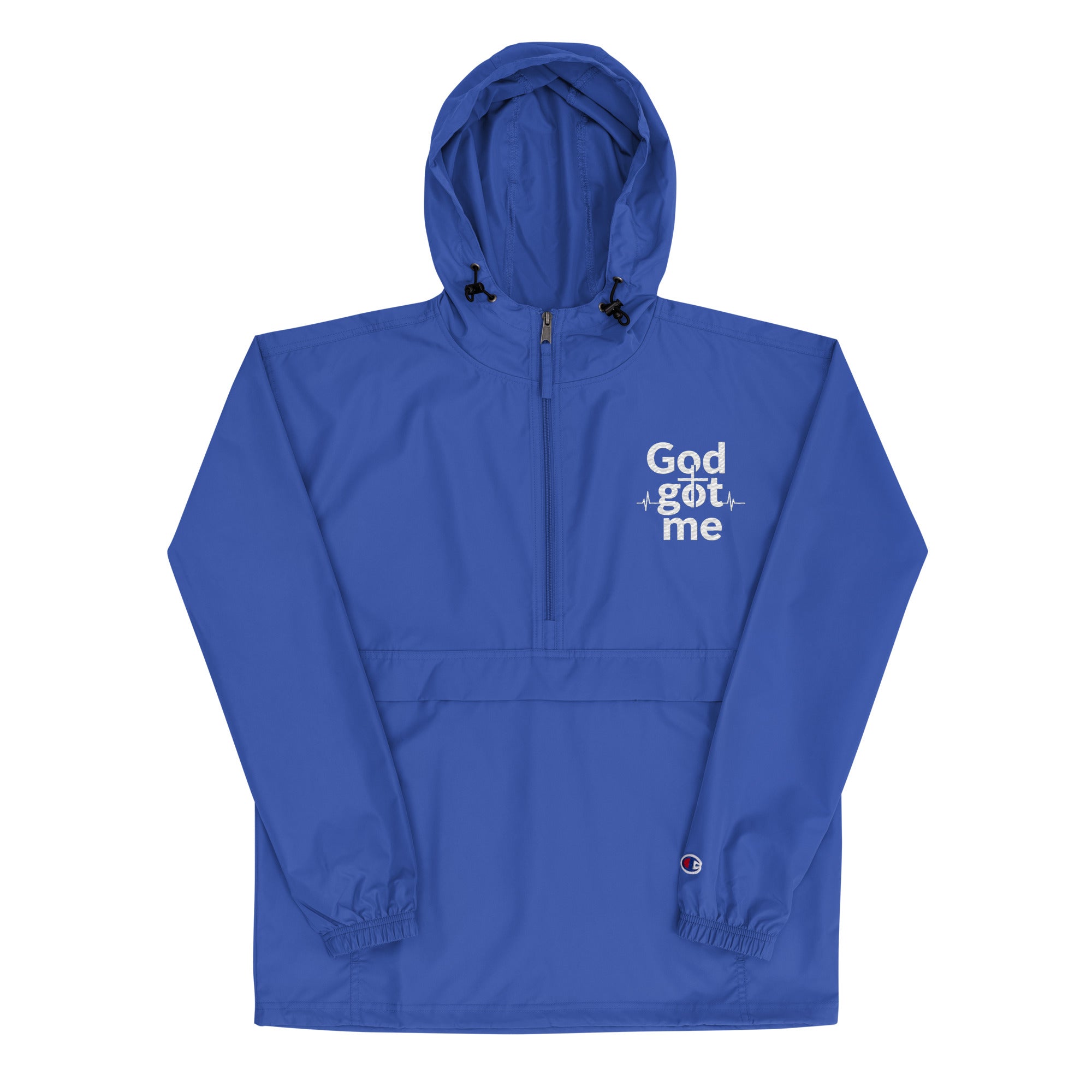 God Got Me Embroidered Champion Packable Jacket - ThatBoutqiueStore