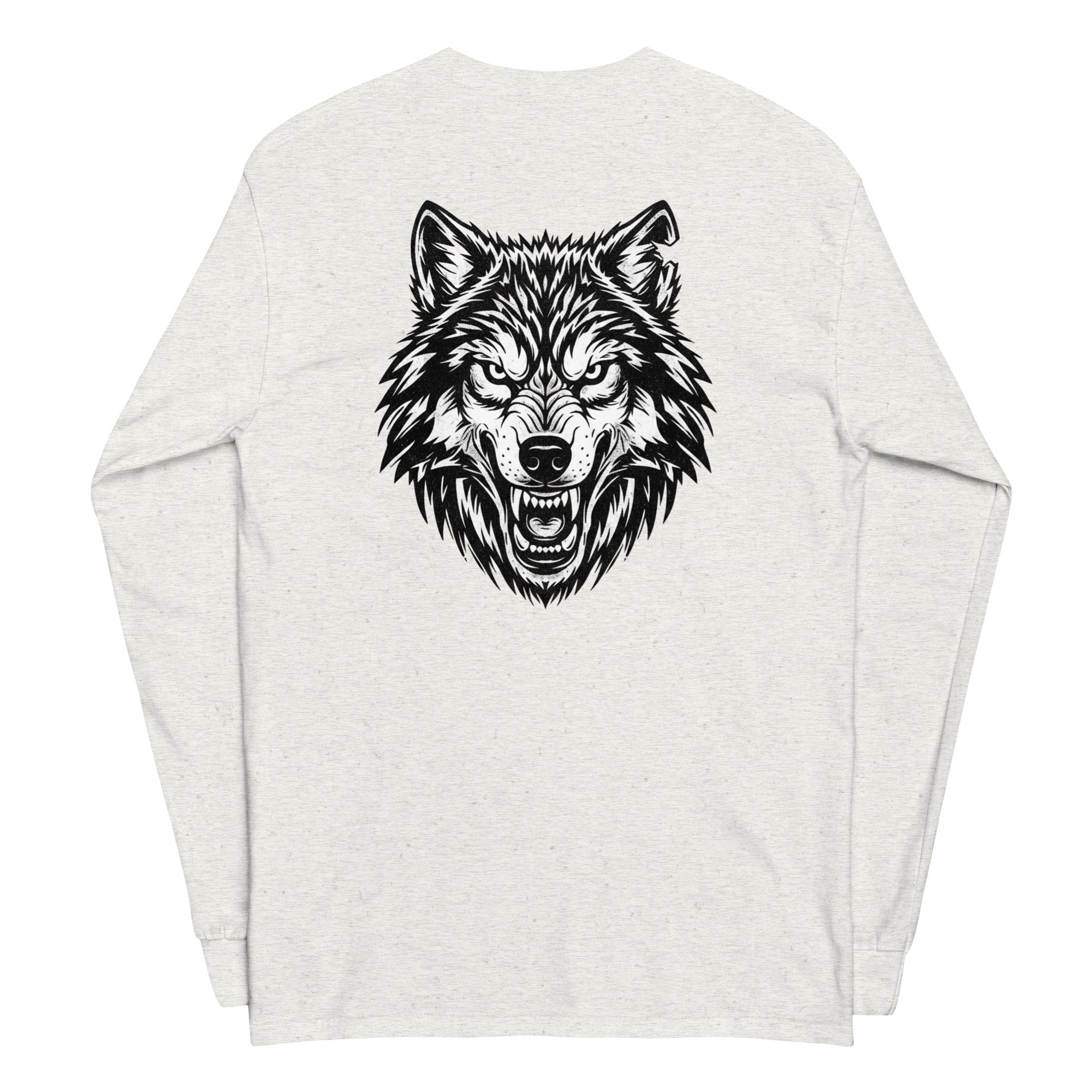 Wolf Print Long Sleeve Shirt - ThatBoutqiueStore
