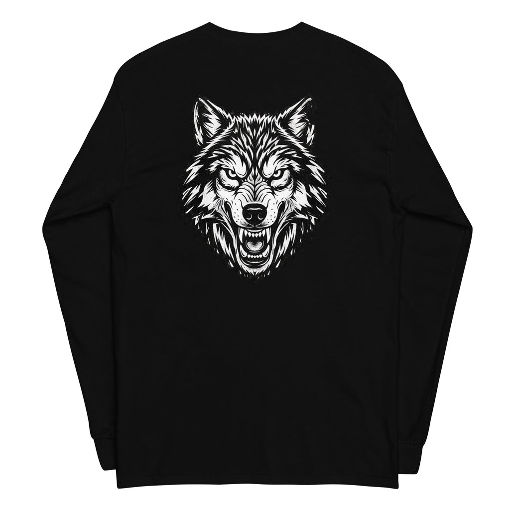 Wolf Print Long Sleeve Shirt - ThatBoutqiueStore