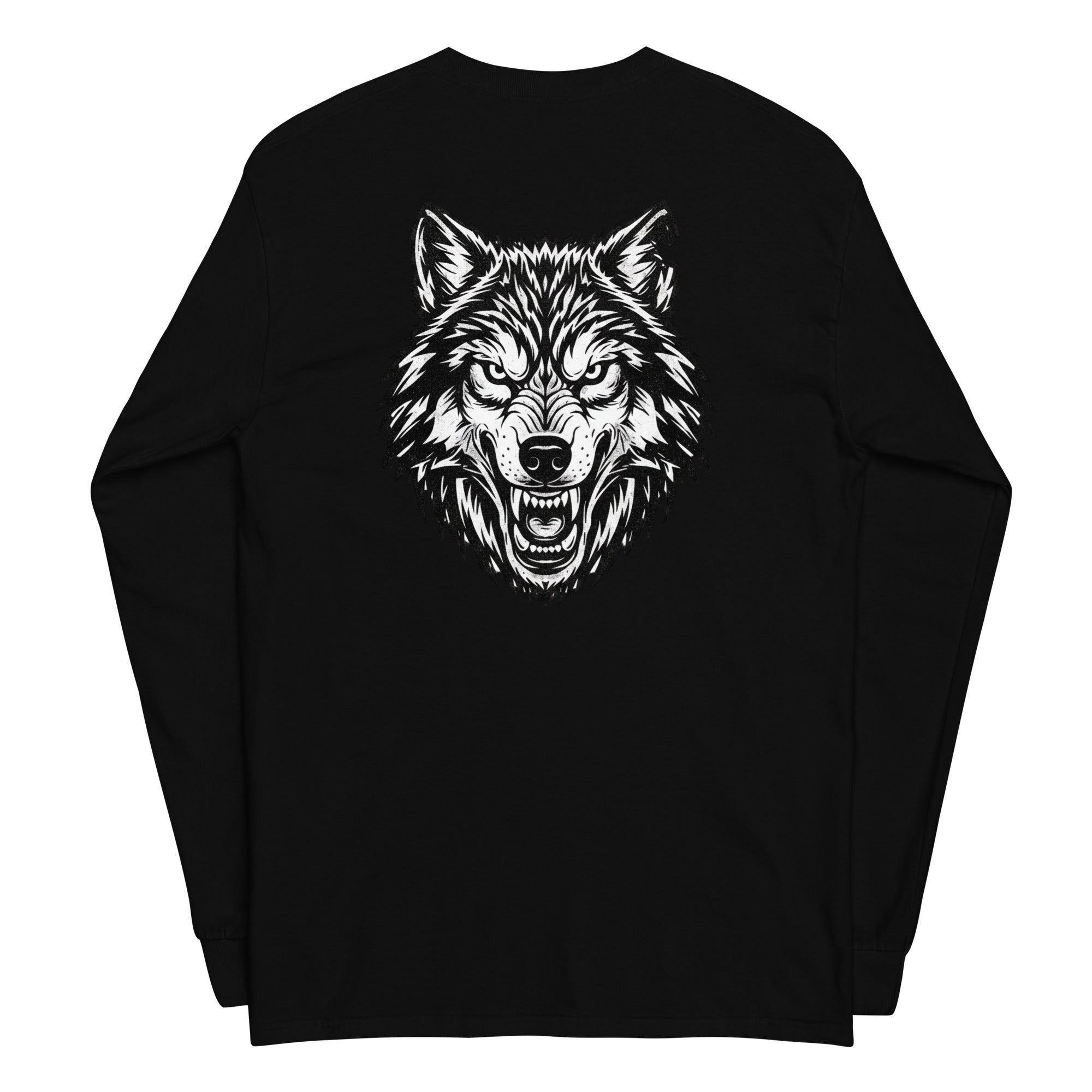 Wolf Print Long Sleeve Shirt - ThatBoutqiueStore