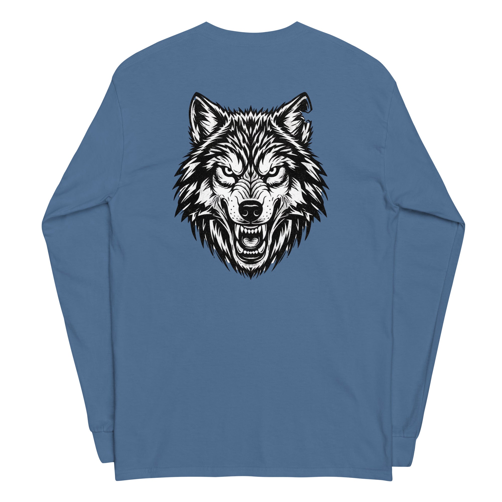 Wolf Print Long Sleeve Shirt - ThatBoutqiueStore