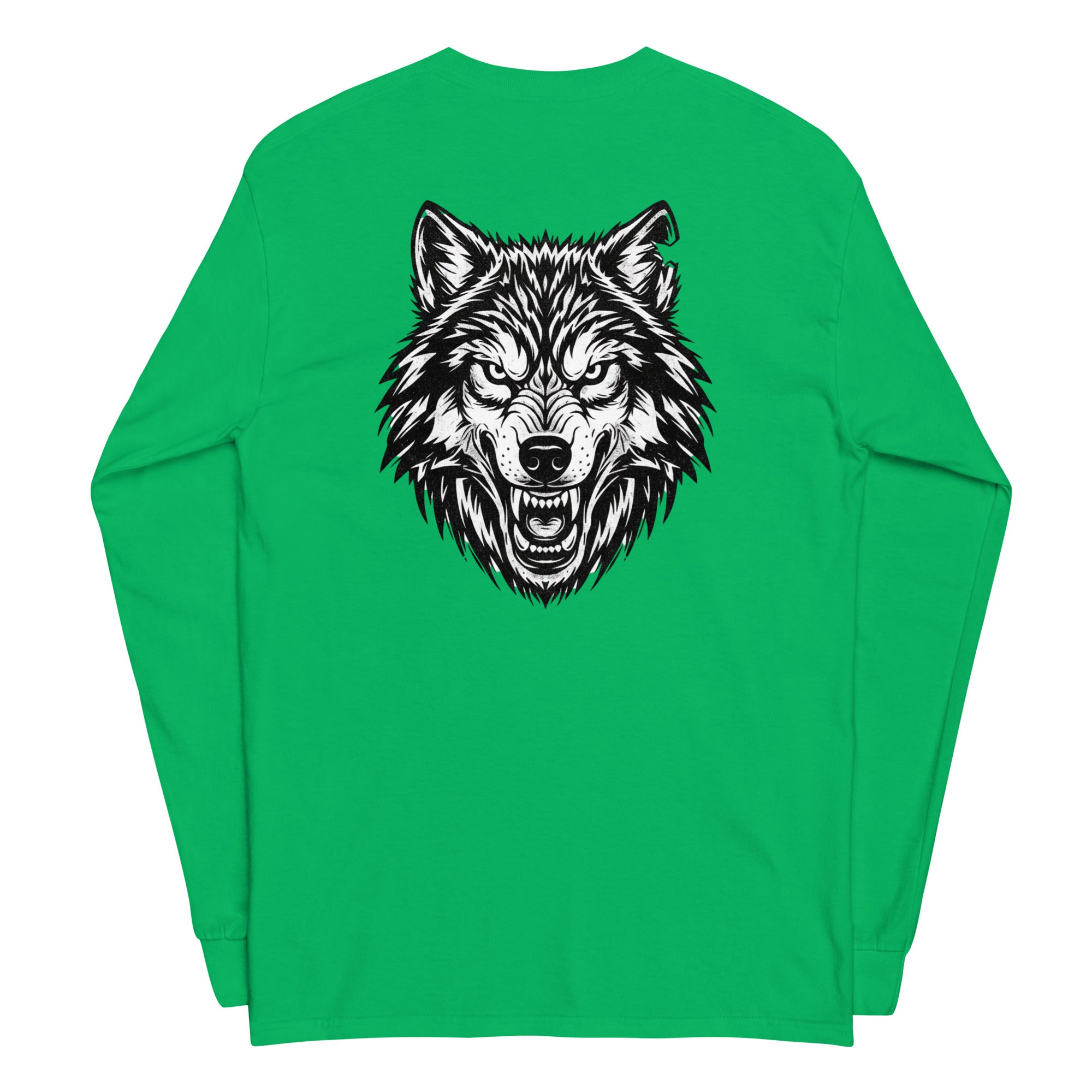 Wolf Print Long Sleeve Shirt - ThatBoutqiueStore