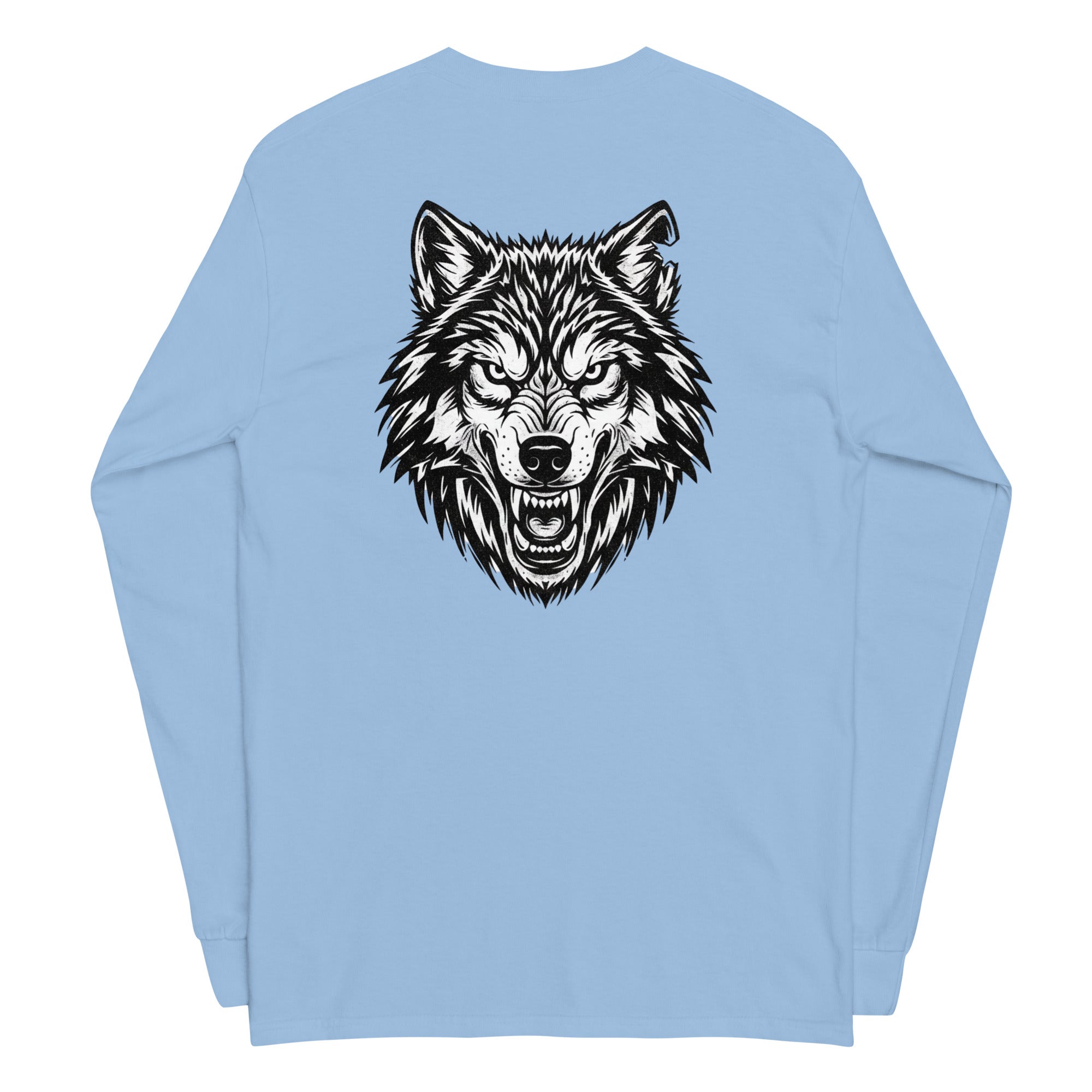 Wolf Print Long Sleeve Shirt - ThatBoutqiueStore