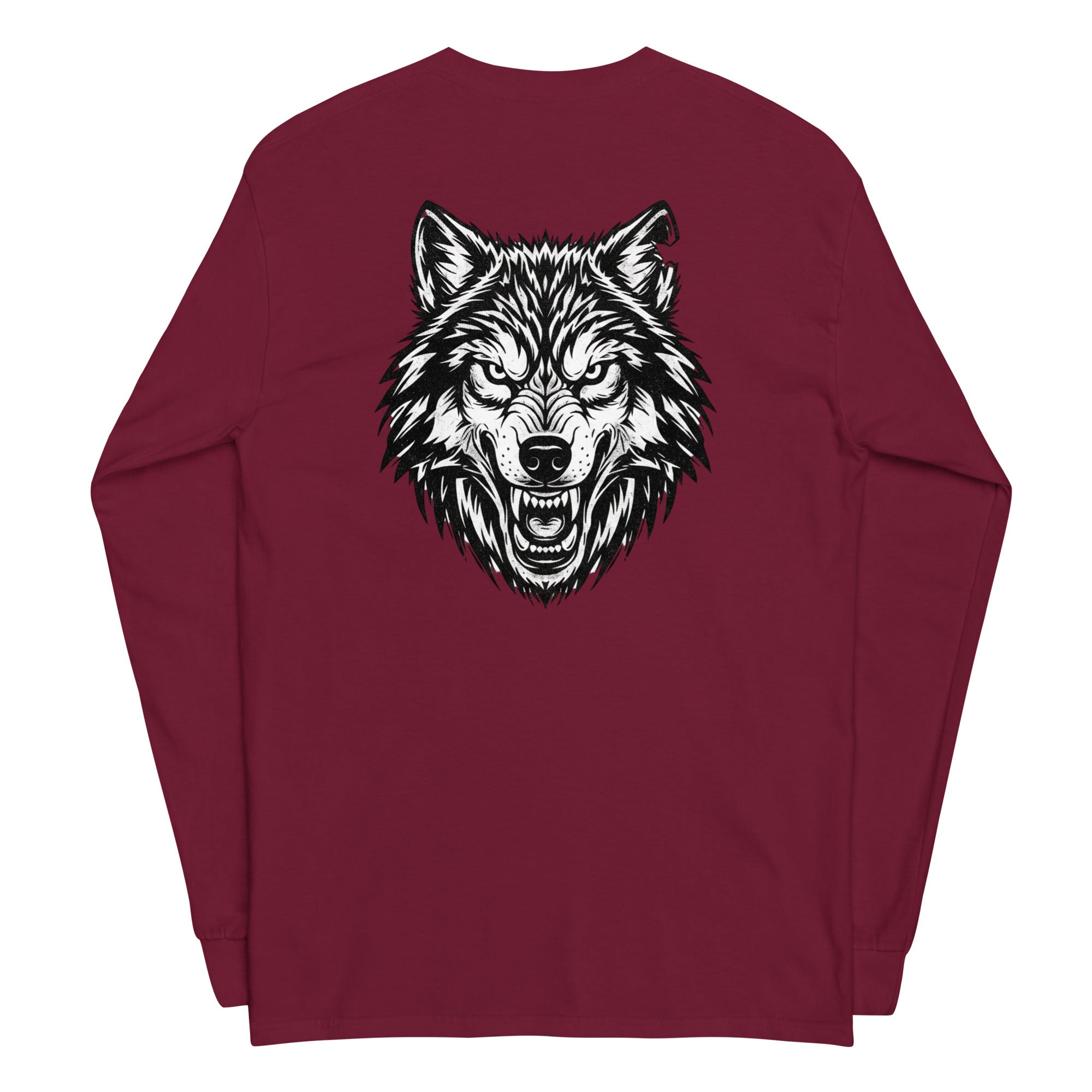 Wolf Print Long Sleeve Shirt - ThatBoutqiueStore