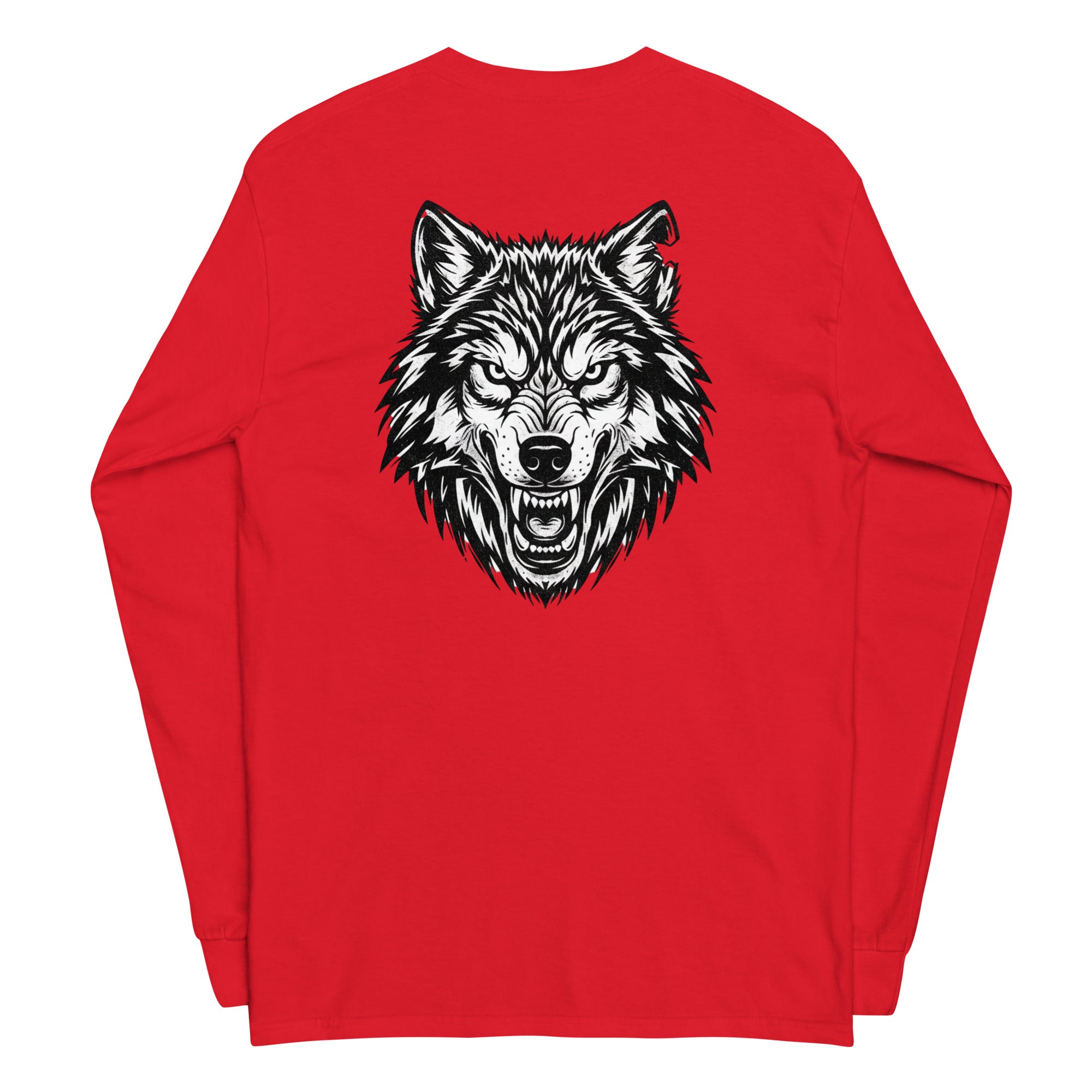 Wolf Print Long Sleeve Shirt - ThatBoutqiueStore