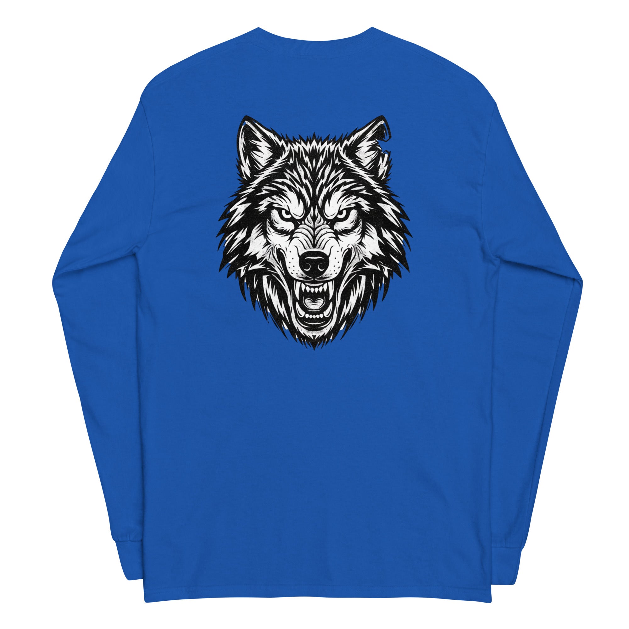 Wolf Print Long Sleeve Shirt - ThatBoutqiueStore