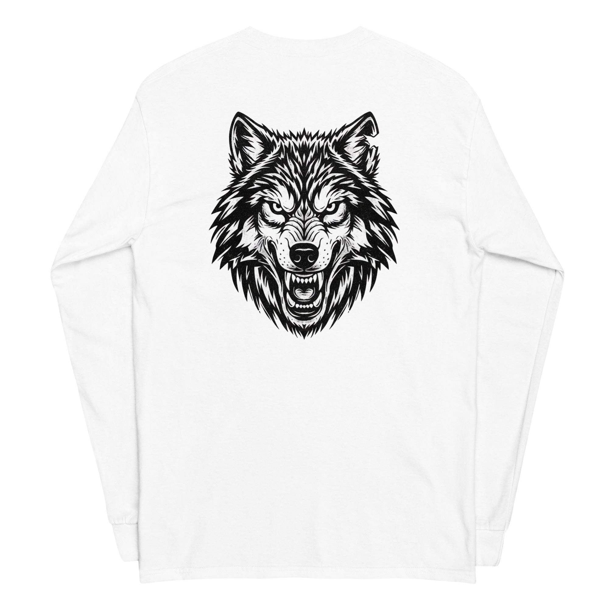 Wolf Print Long Sleeve Shirt - ThatBoutqiueStore