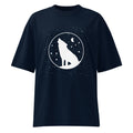 Howling Wolf Under the Stars Unisex organic oversized high neck t-shirt - ThatBoutqiueStore