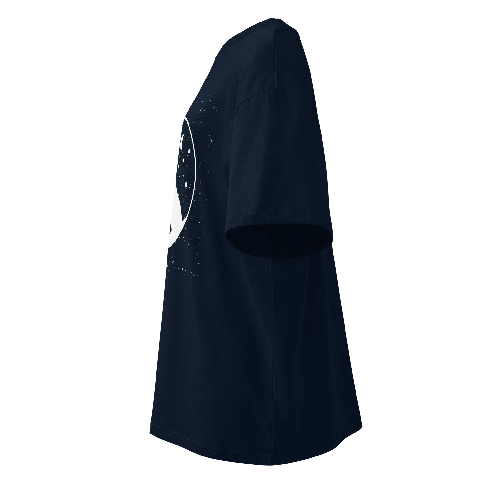 Howling Wolf Under the Stars Unisex organic oversized high neck t-shirt - ThatBoutqiueStore