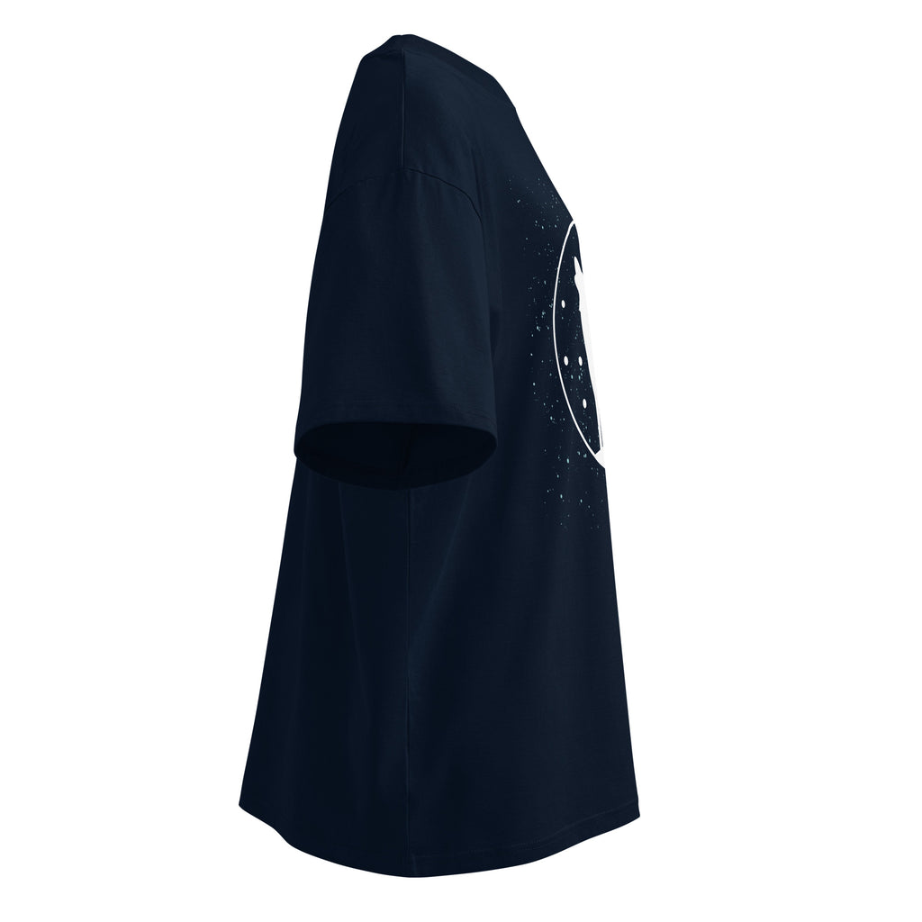 Howling Wolf Under the Stars Unisex organic oversized high neck t-shirt - ThatBoutqiueStore