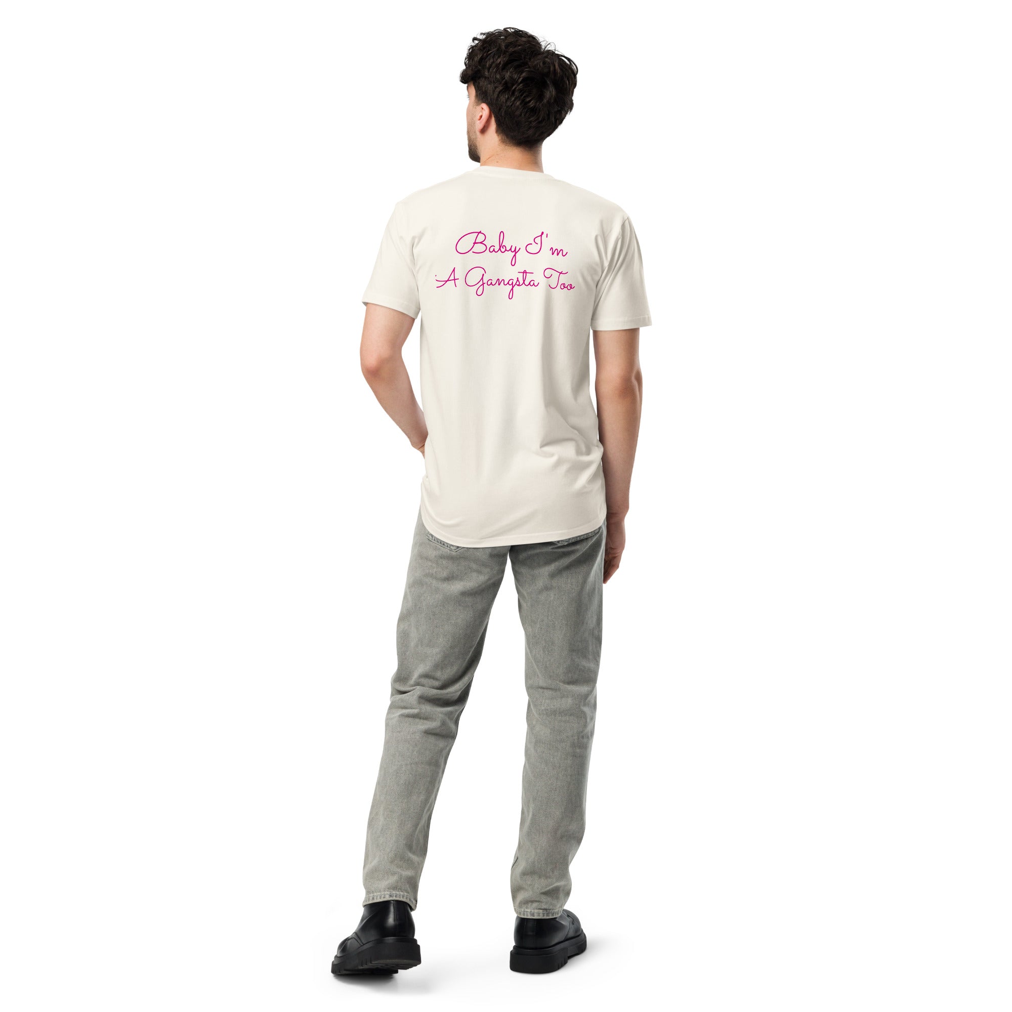 Plain text Baby I'm A Gangsta Too Unisex premium t-shirt - ThatBoutqiueStore