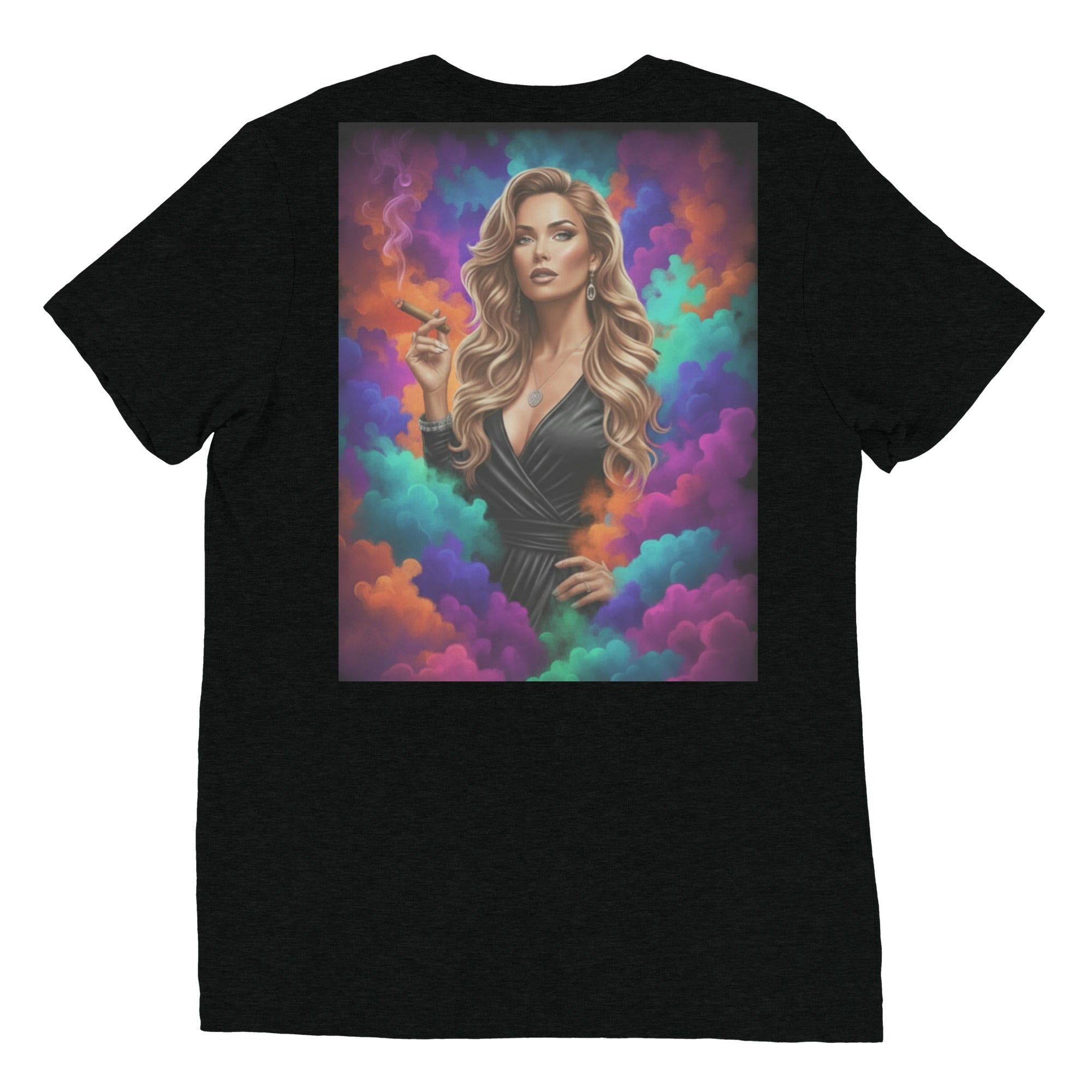 Glamorous Woman in Colorful Smoke T-Shirt - ThatBoutqiueStore