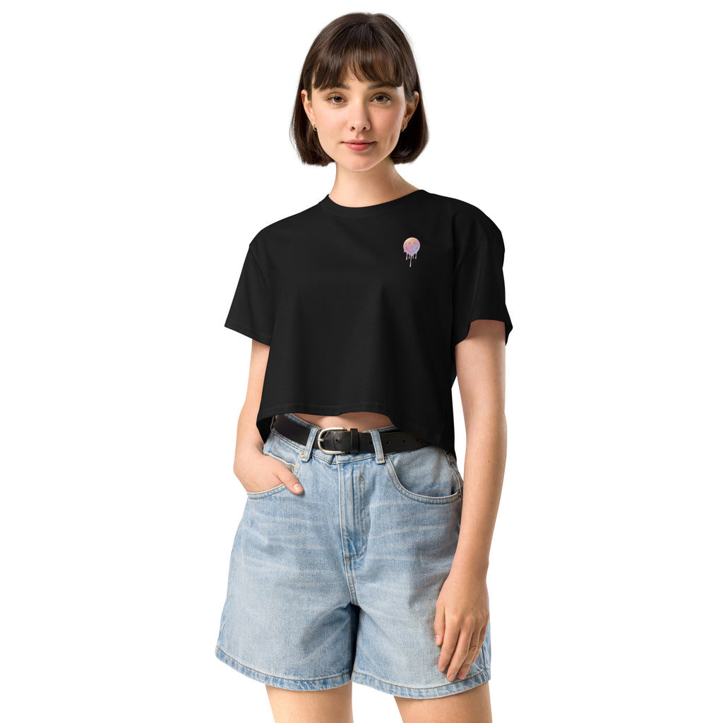 Small Print Mellow Smiley Women’s crop top - ThatBoutqiueStore
