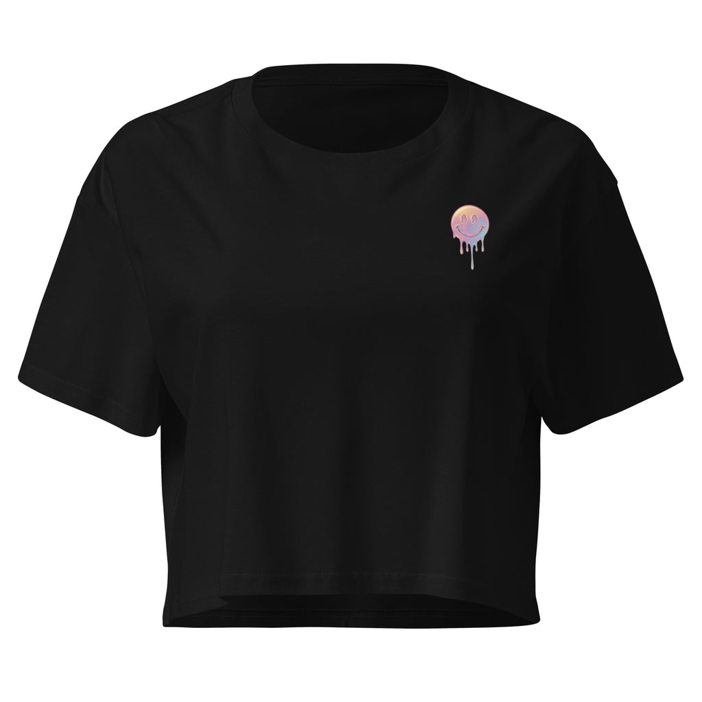 Small Print Mellow Smiley Women’s crop top - ThatBoutqiueStore