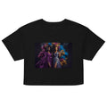 Lady G's with colorful rolling smoke and Twin Sunflowers on bk Women’s crop top - ThatBoutqiueStore