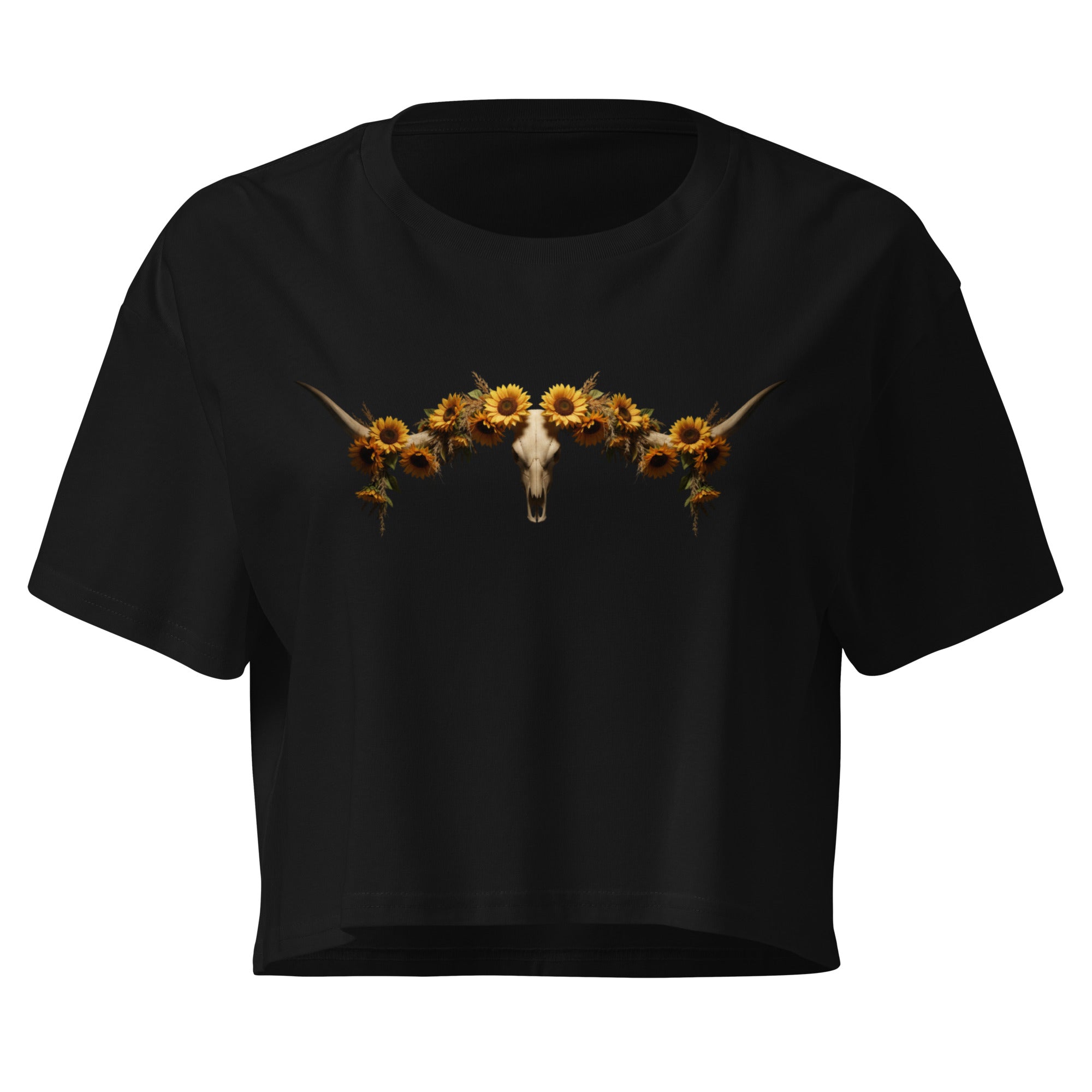 Sunflowers & Steer Women's Crop Top - ThatBoutqiueStore