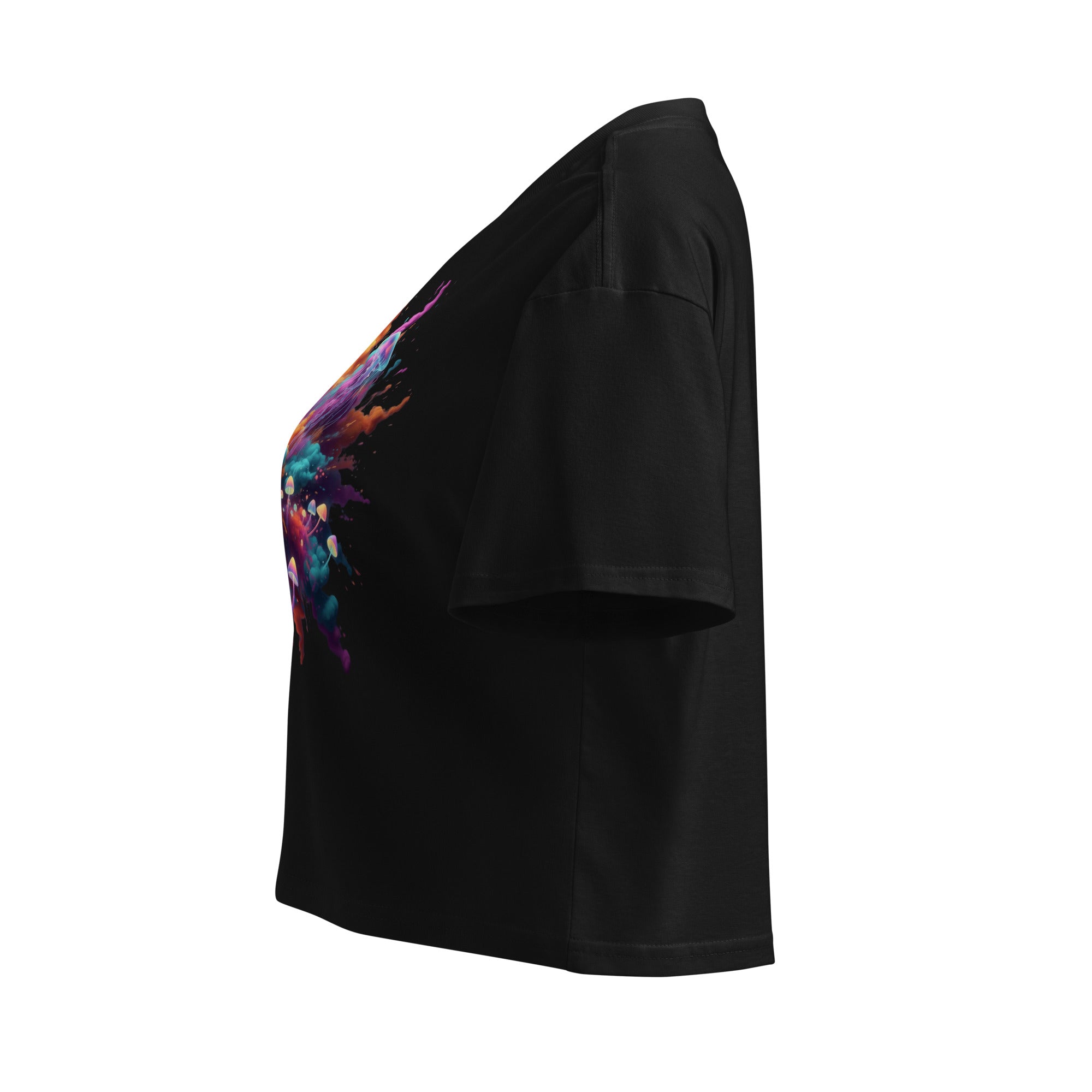 Colorful Smoke, Jellyfish and Mushrooms Women’s crop top - ThatBoutqiueStore