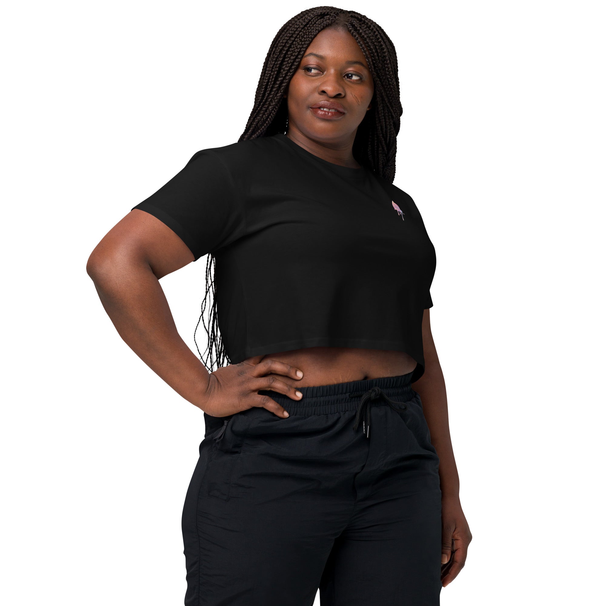 Small Print Mellow Smiley Women’s crop top - ThatBoutqiueStore