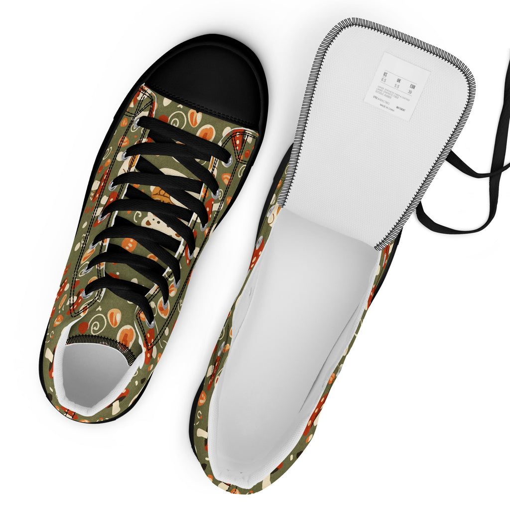Honey Bears and Mushrooms Women’s high top canvas shoes - ThatBoutqiueStore