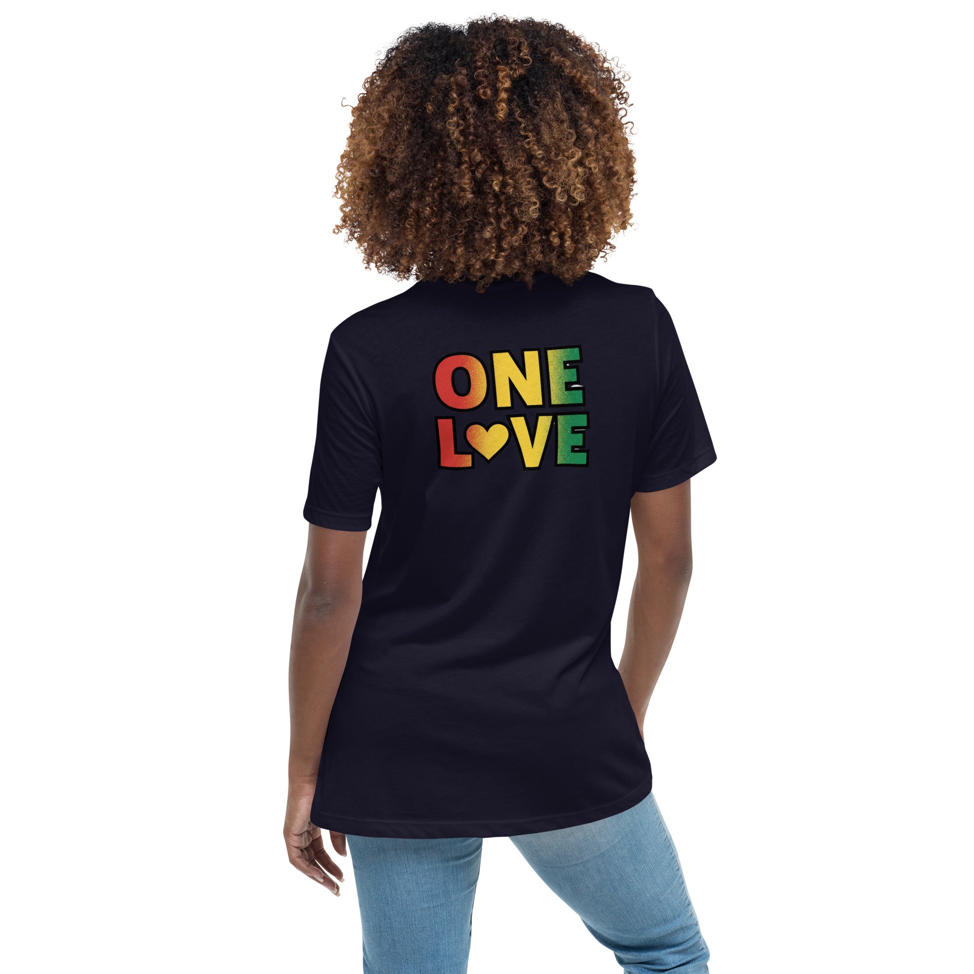 1Love Hand Hearts with One Love on back Women's Relaxed T-Shirt - ThatBoutqiueStore