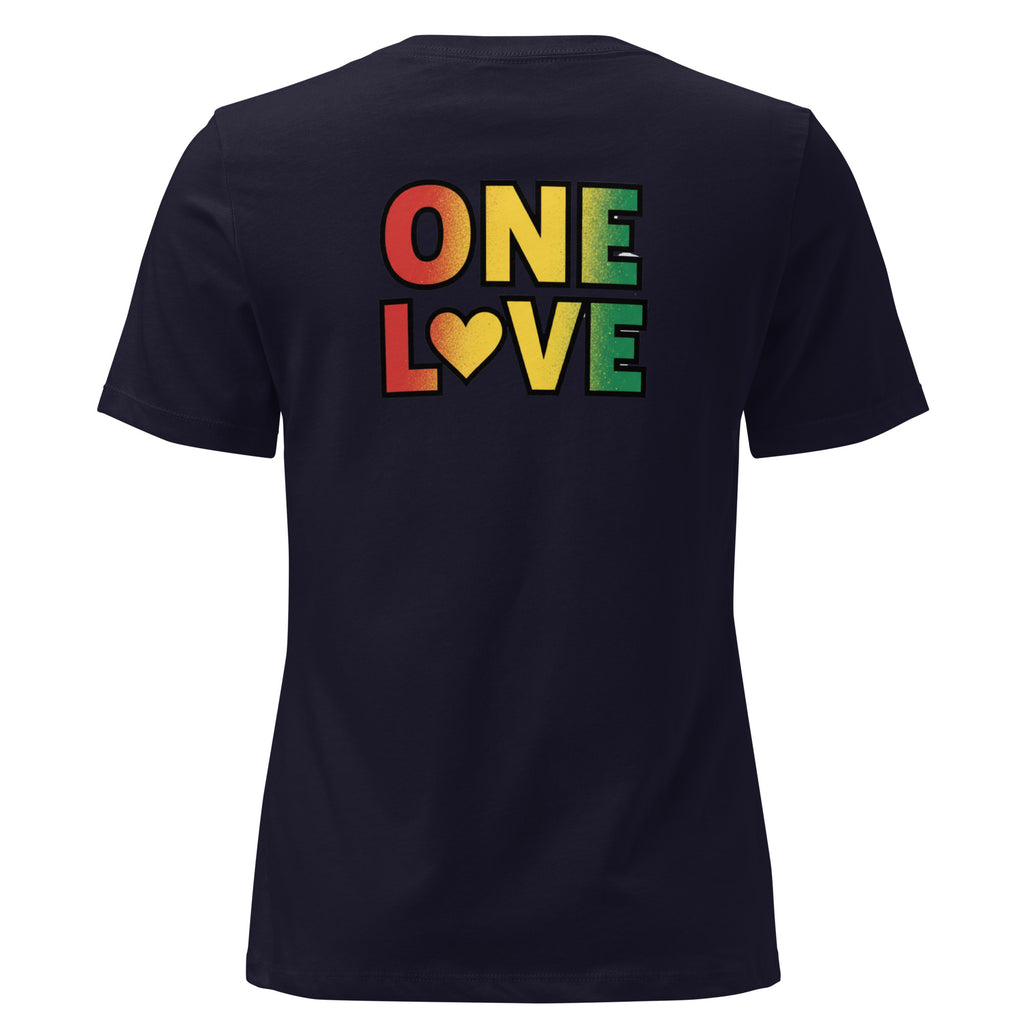 1Love Hand Hearts with One Love on back Women's Relaxed T-Shirt - ThatBoutqiueStore