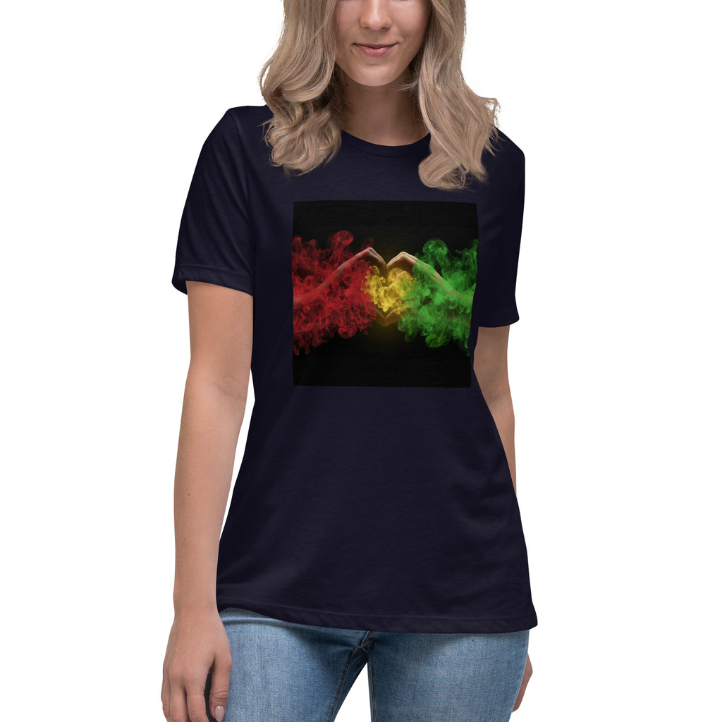 1Love Hand Hearts with One Love on back Women's Relaxed T-Shirt - ThatBoutqiueStore