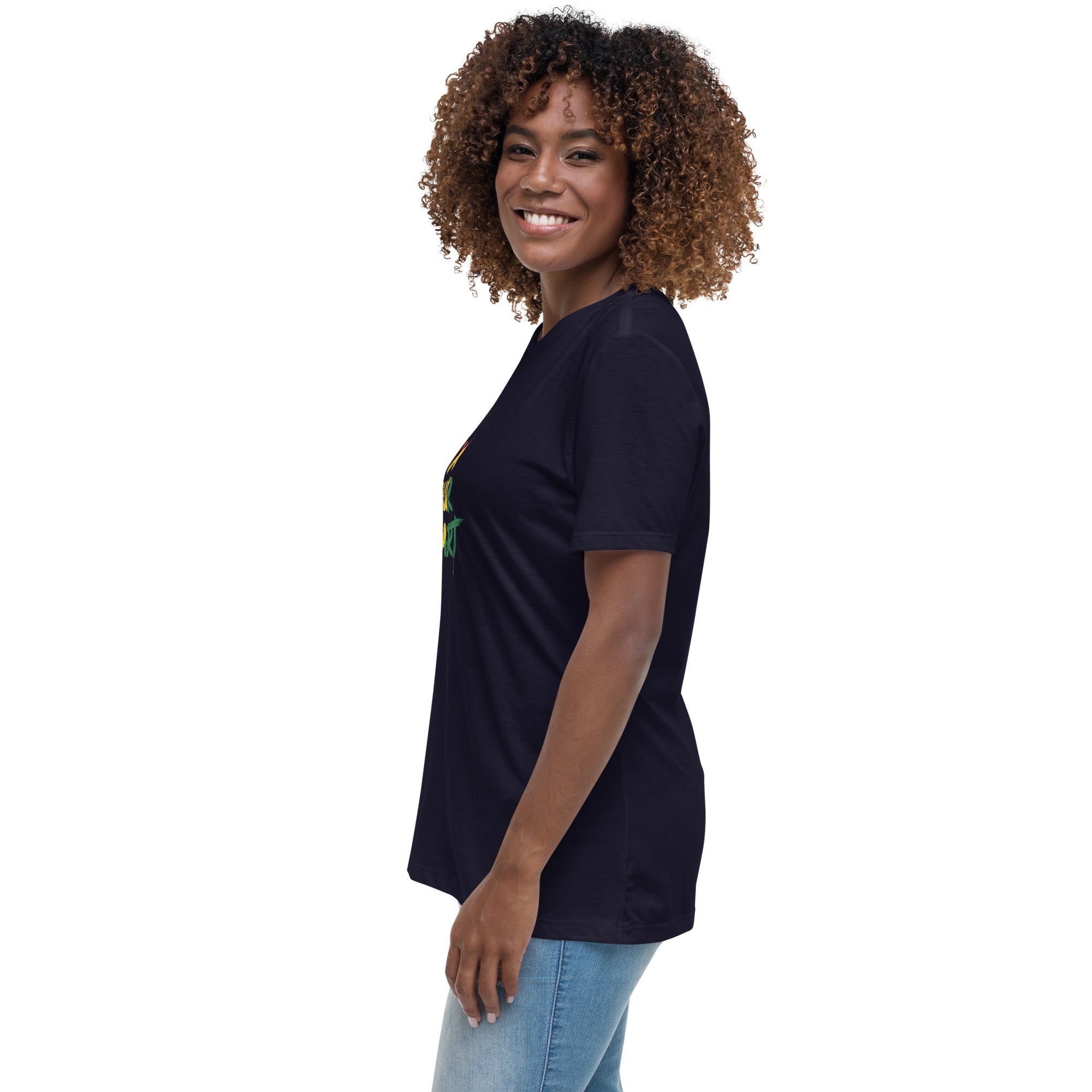 Fix Your Heart Green, Yellow and Red Drip Handprint Women's Relaxed T-Shirt - ThatBoutqiueStore