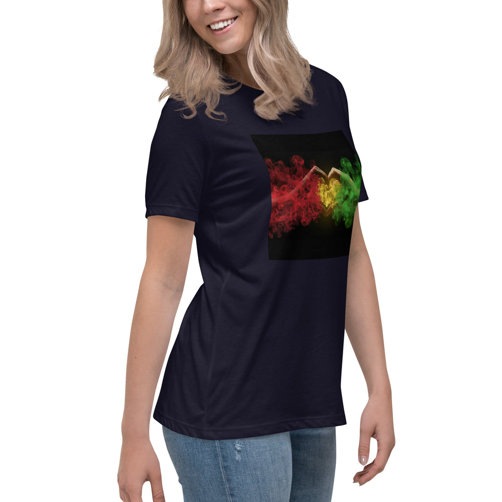 1Love Hand Hearts with One Love on back Women's Relaxed T-Shirt - ThatBoutqiueStore