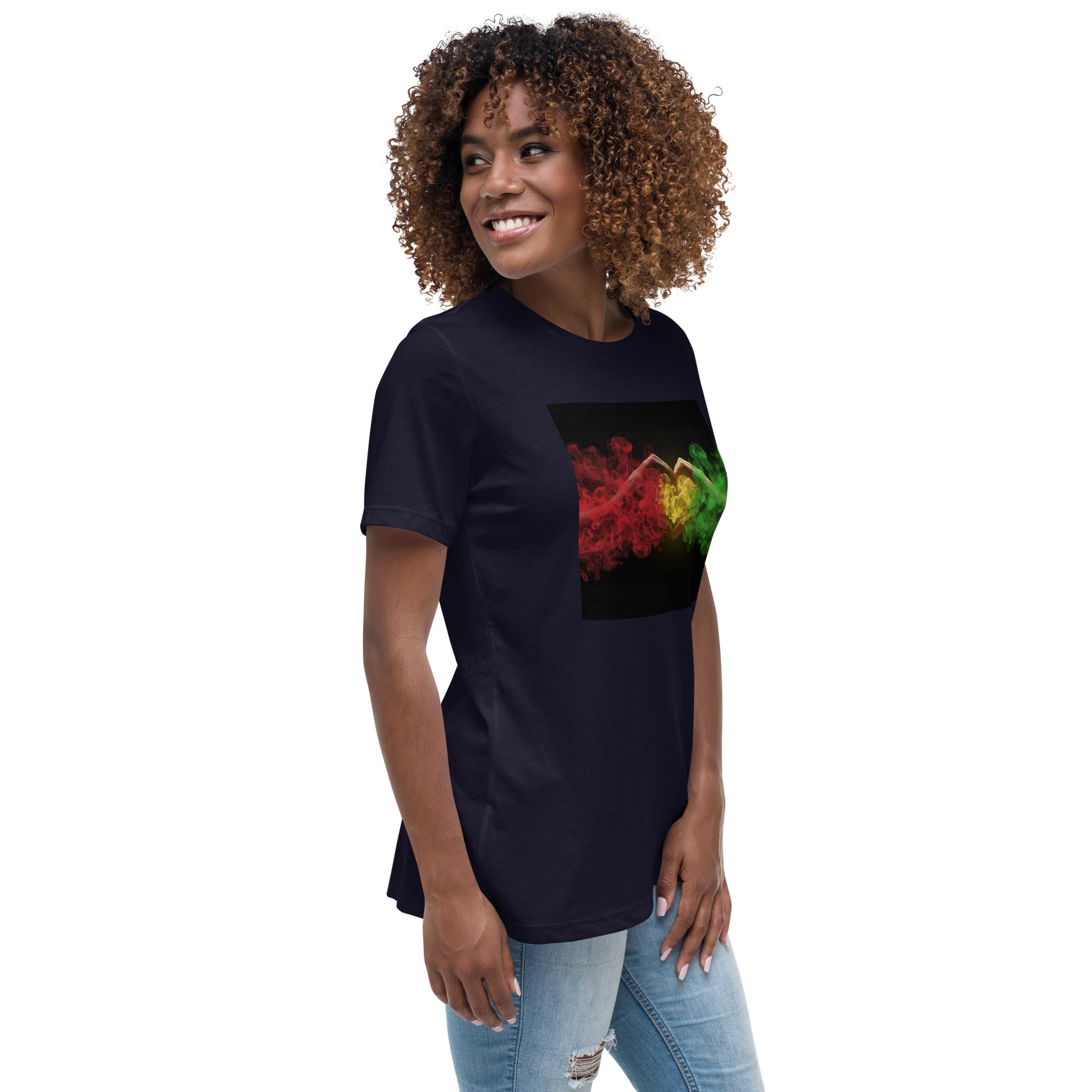 1Love Hand Hearts with One Love on back Women's Relaxed T-Shirt - ThatBoutqiueStore