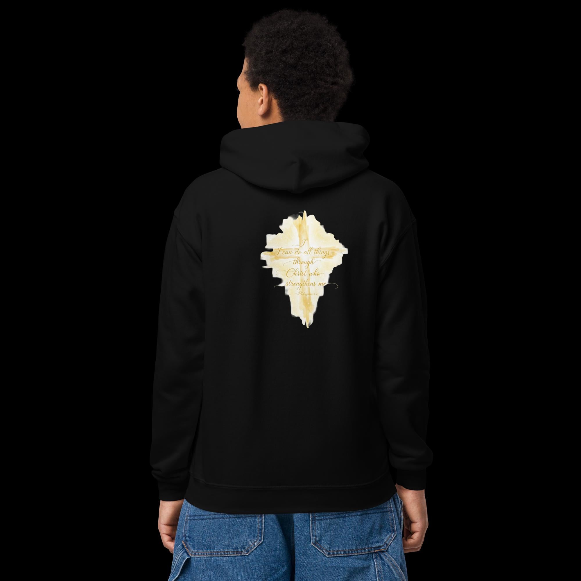 Philippians 4:13 Youth Heavy Blend Hoodie - ThatBoutqiueStore